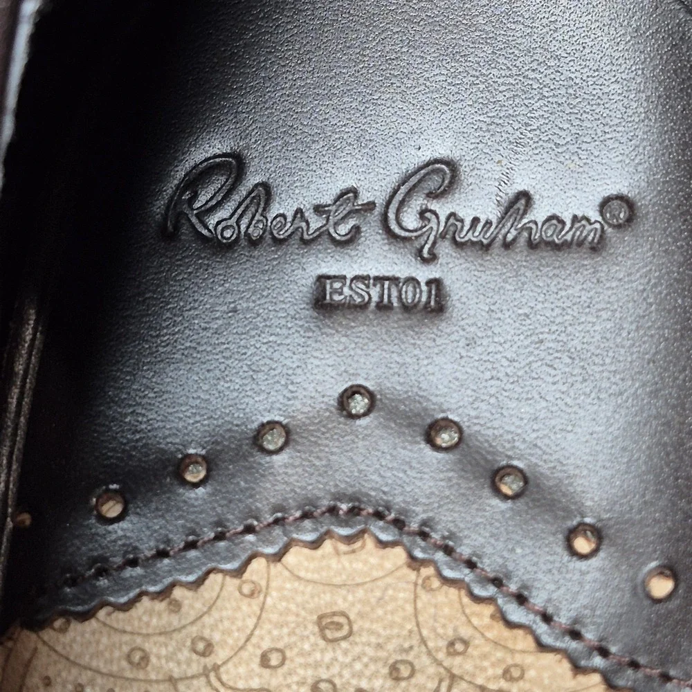 Robert Graham Men's US 9 Croc Embossed Skull Bit Loafers Brown Dress‎ Shoes